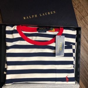 Ralph Lauren Polo Classic Fit Striped Shirt D Size XL Navy/Red/White MSRP $60